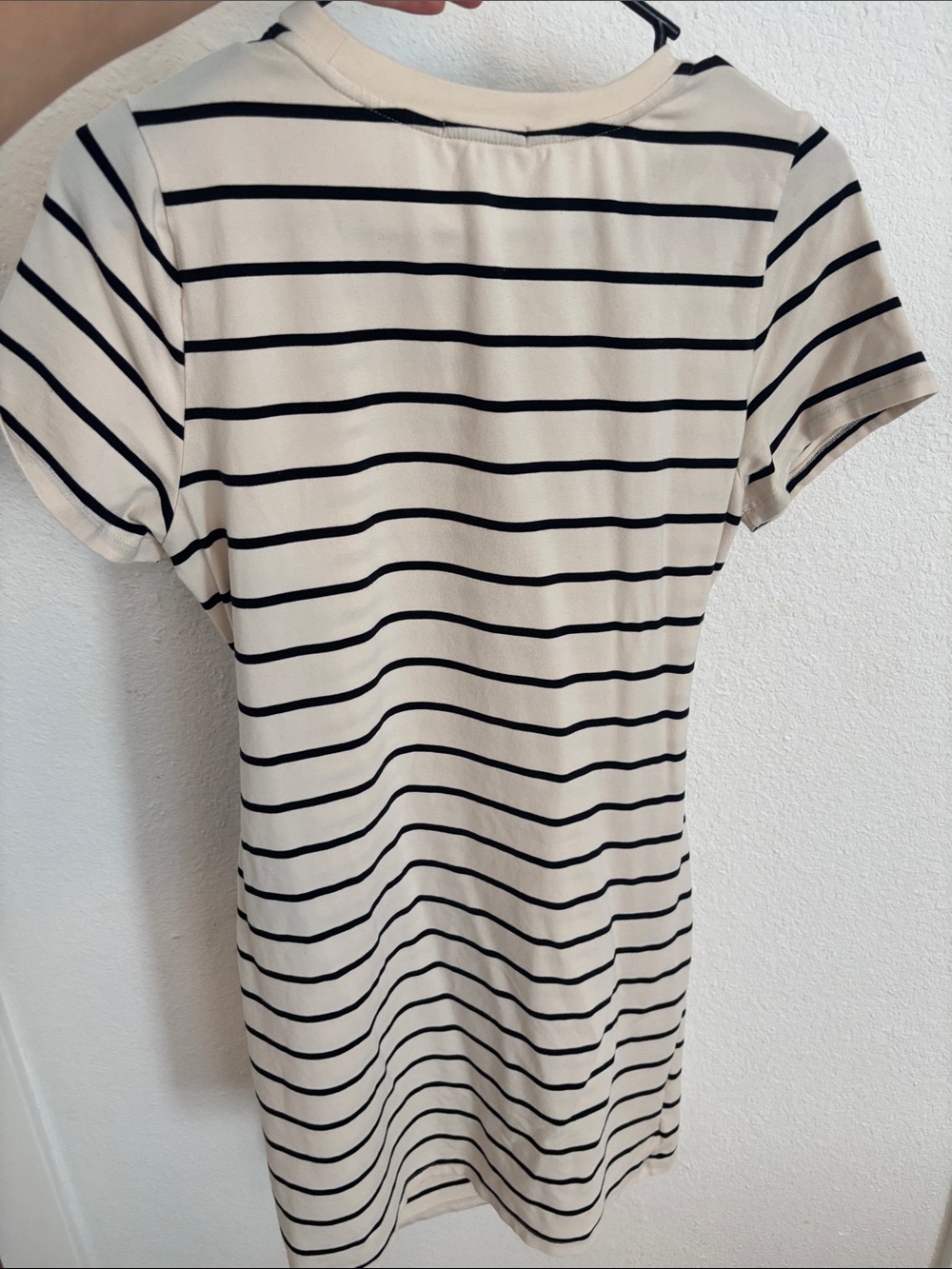 Threads 4 Thought Cream and Black Striped Tie-Waist Mini Dress - Picture 5 of 5